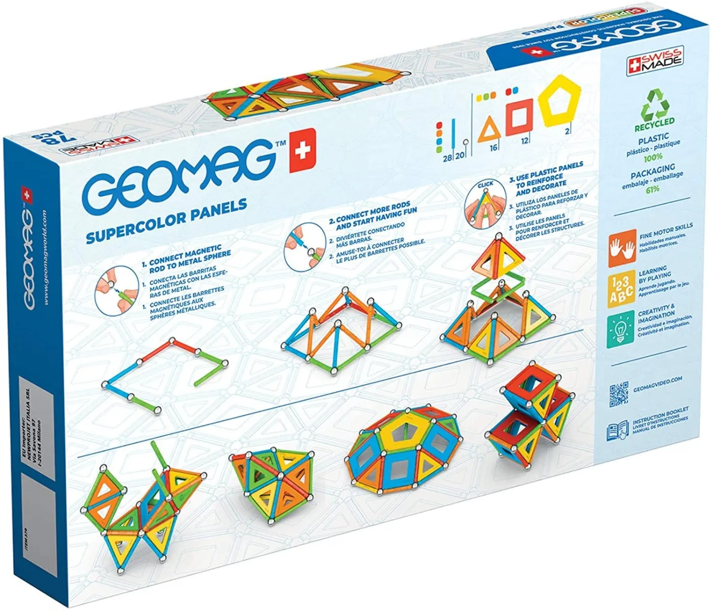 Geomag 379 Supercolor Panels Eco 78 pcs