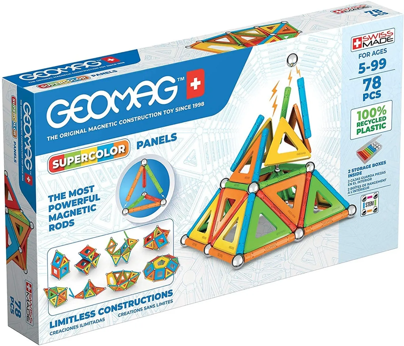 Geomag 379 Supercolor Panels Eco 78 pcs