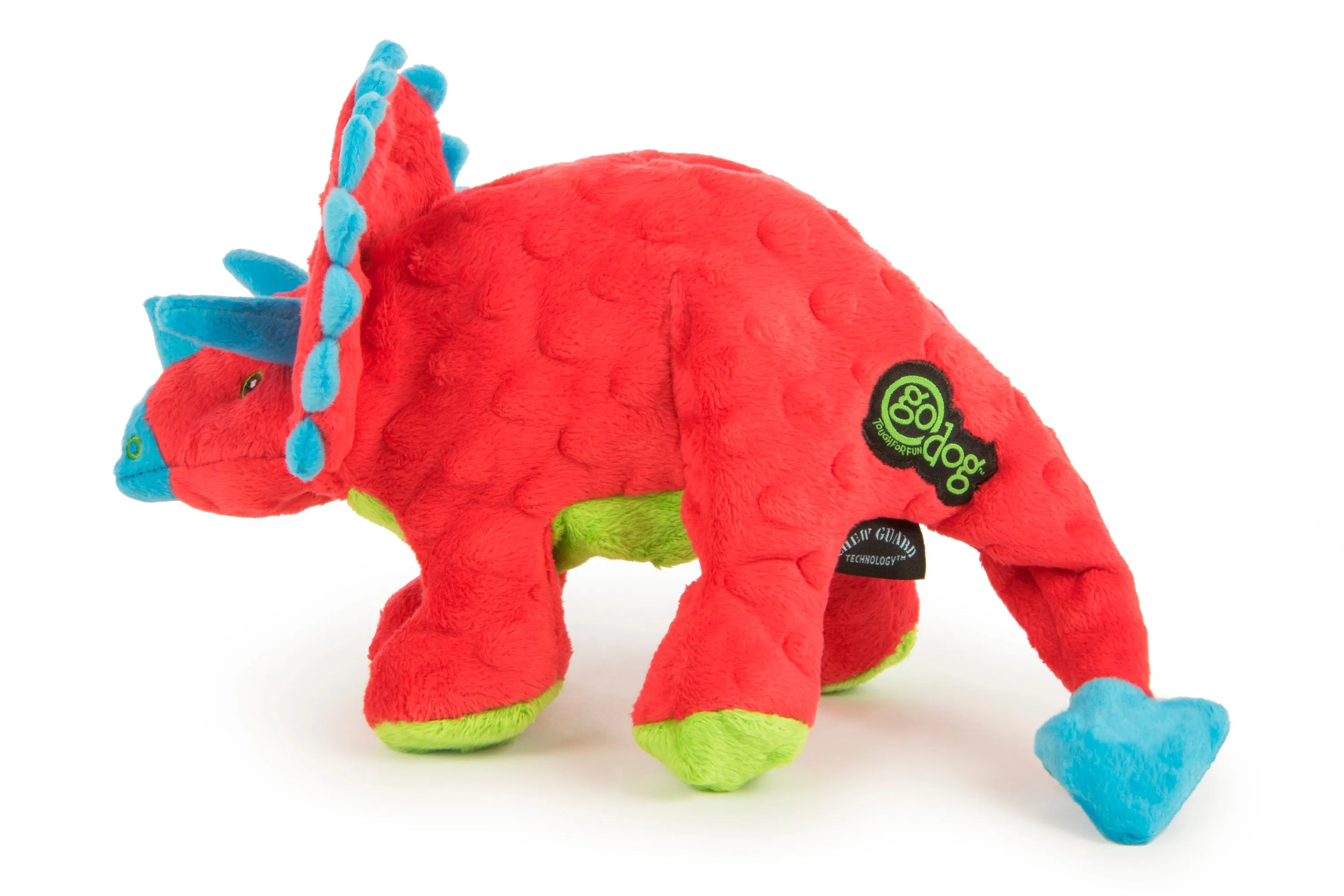 goDog - Dinos Frills Squeaker Plush Pet Dog Toy