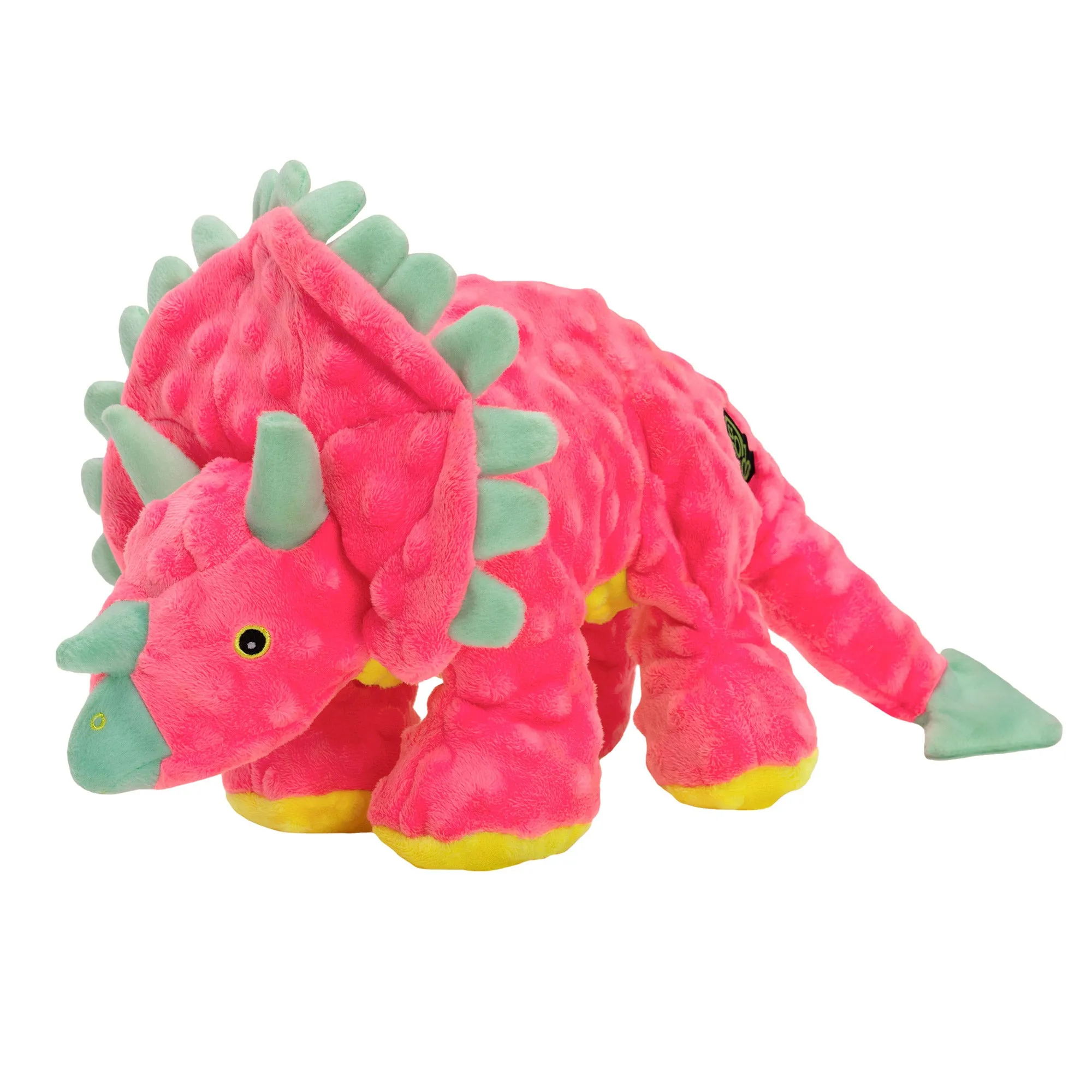 goDog - Dinos Frills Squeaker Plush Pet Dog Toy