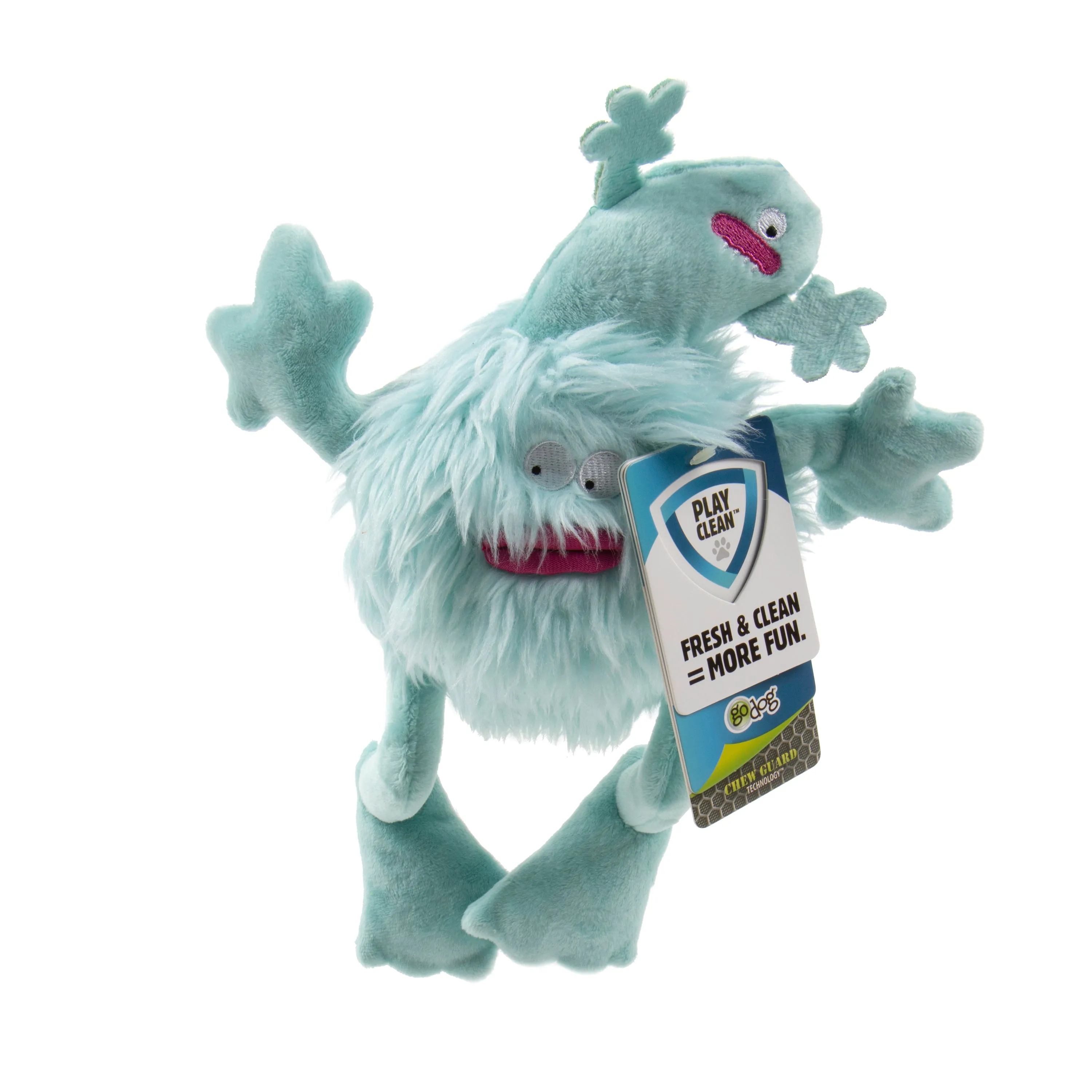 goDog - PlayClean Germs Squeaker Plush Dog Toy