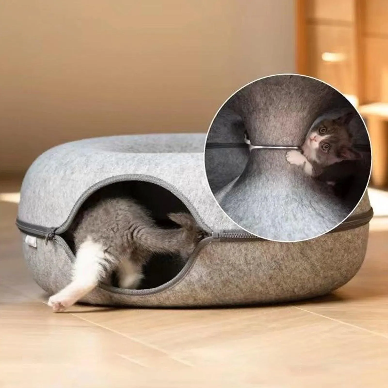 Interactive Cozy Cat Tunnel Bed Combo