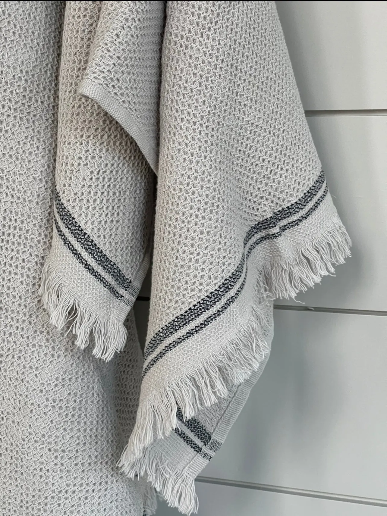 PARGA WAFFLE TURKISH TOWEL - STONE GREY