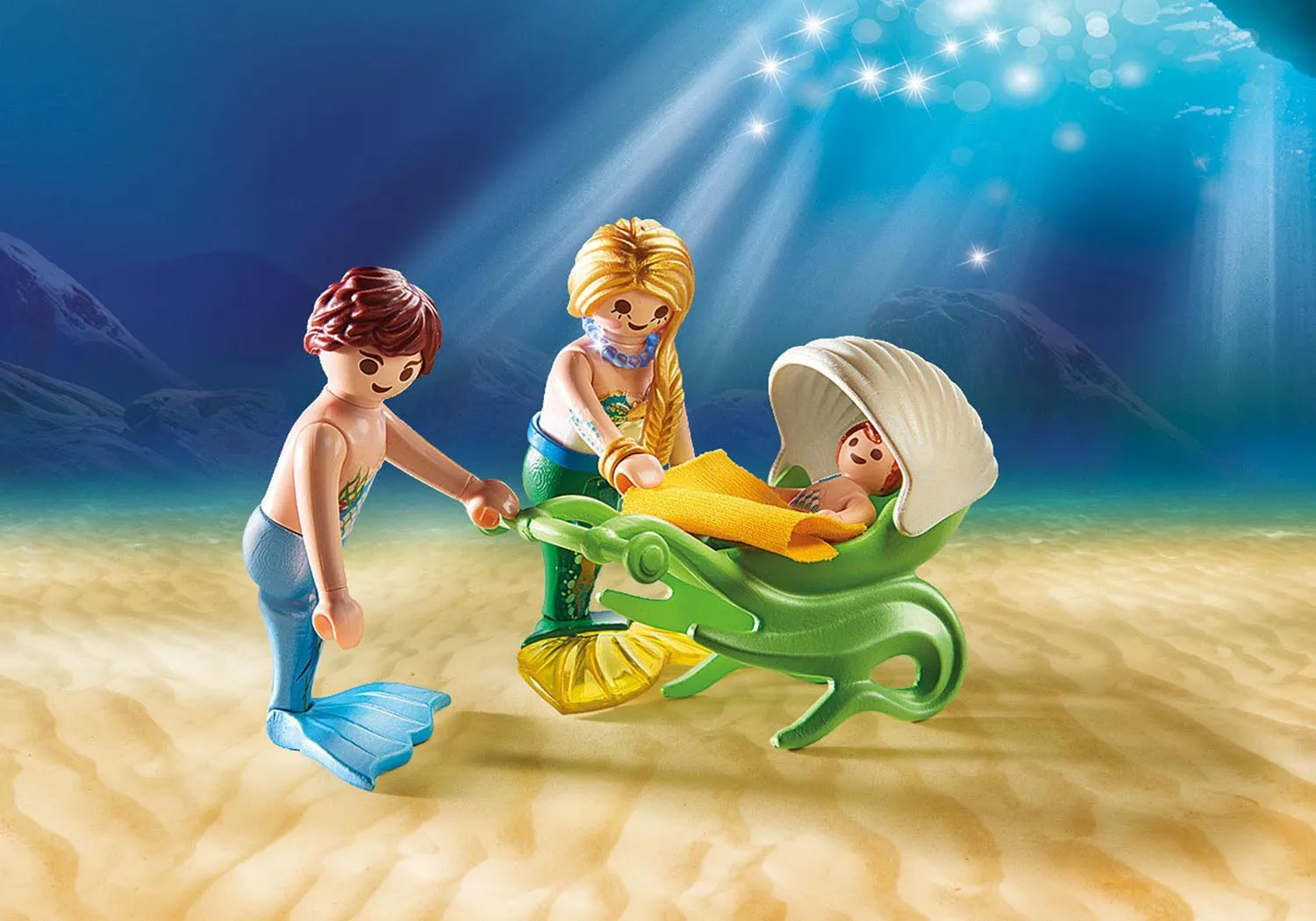 Playmobil Family with Shell Stroller