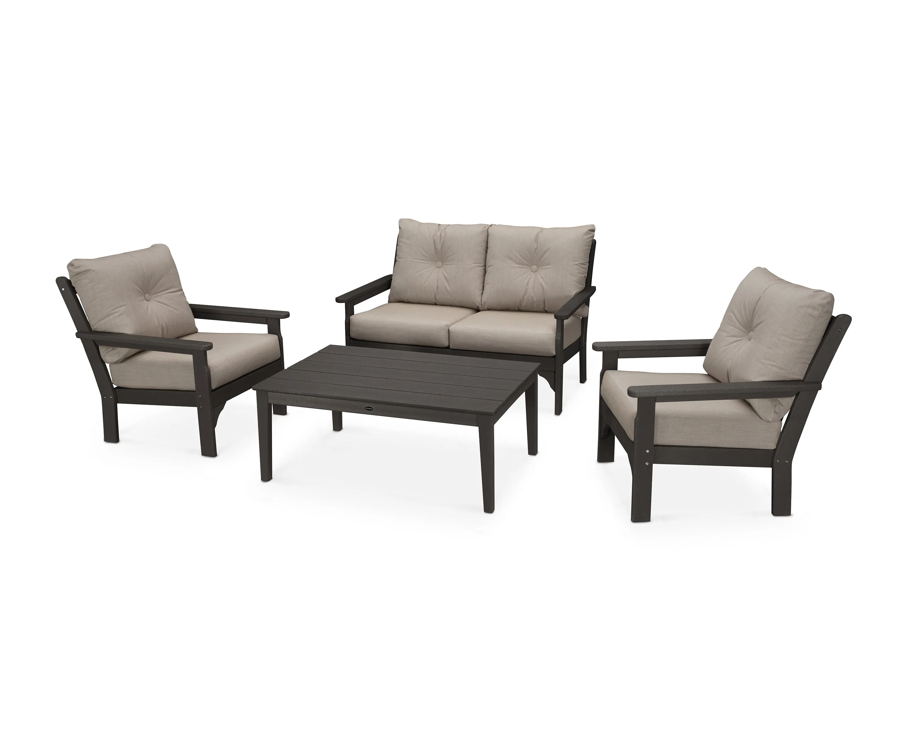 POLYWOOD® Vineyard 4-Piece Deep Seating Set in Vintage