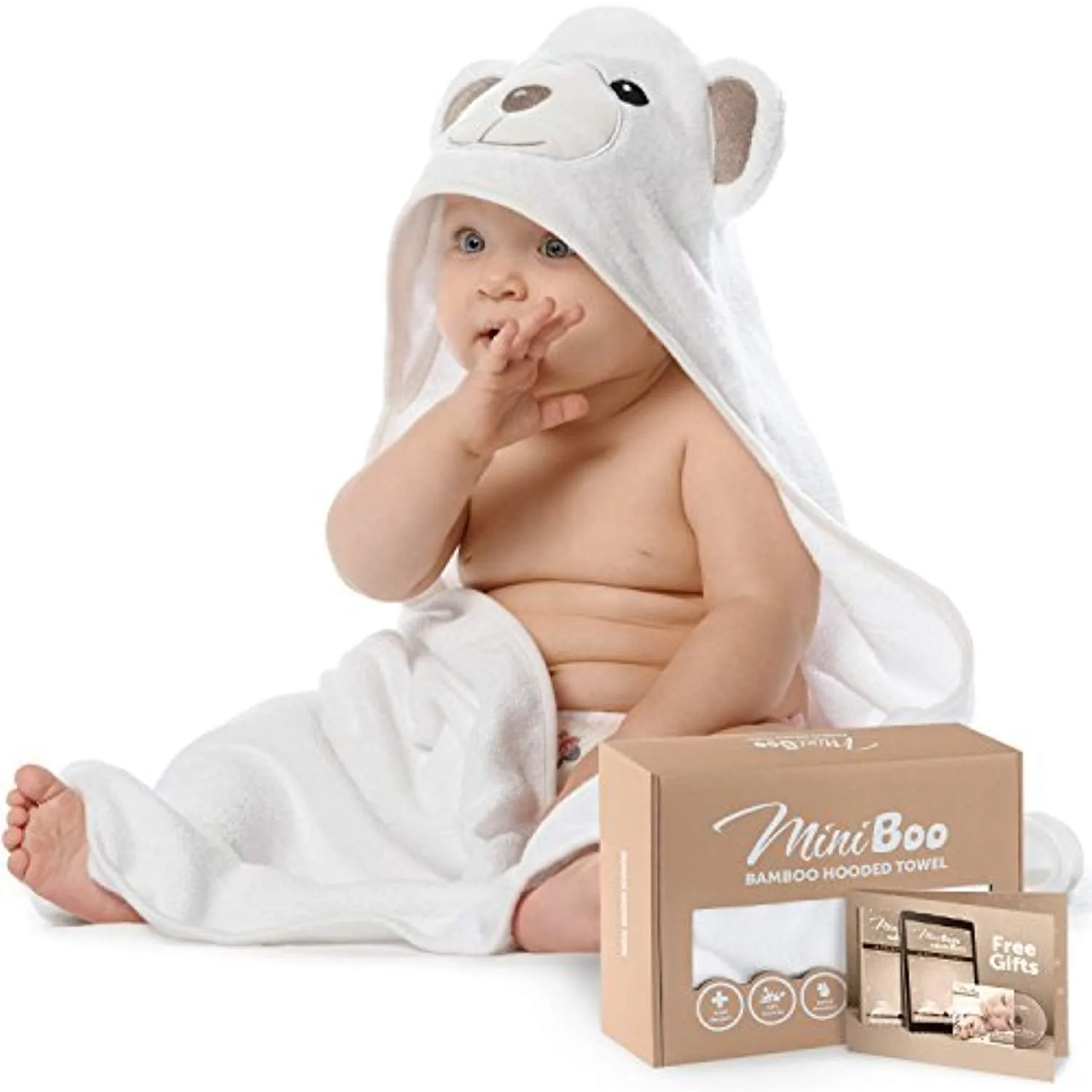 Premium Ultra Soft Organic Bamboo Baby Hooded Towel with Unique Design – Hypoallergenic Baby Towels for Infant and Toddler