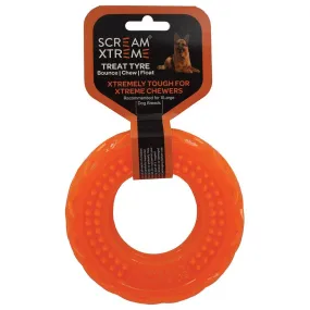 Scream Xtreme Treat Tyre Extra Large Orange Dog Toy