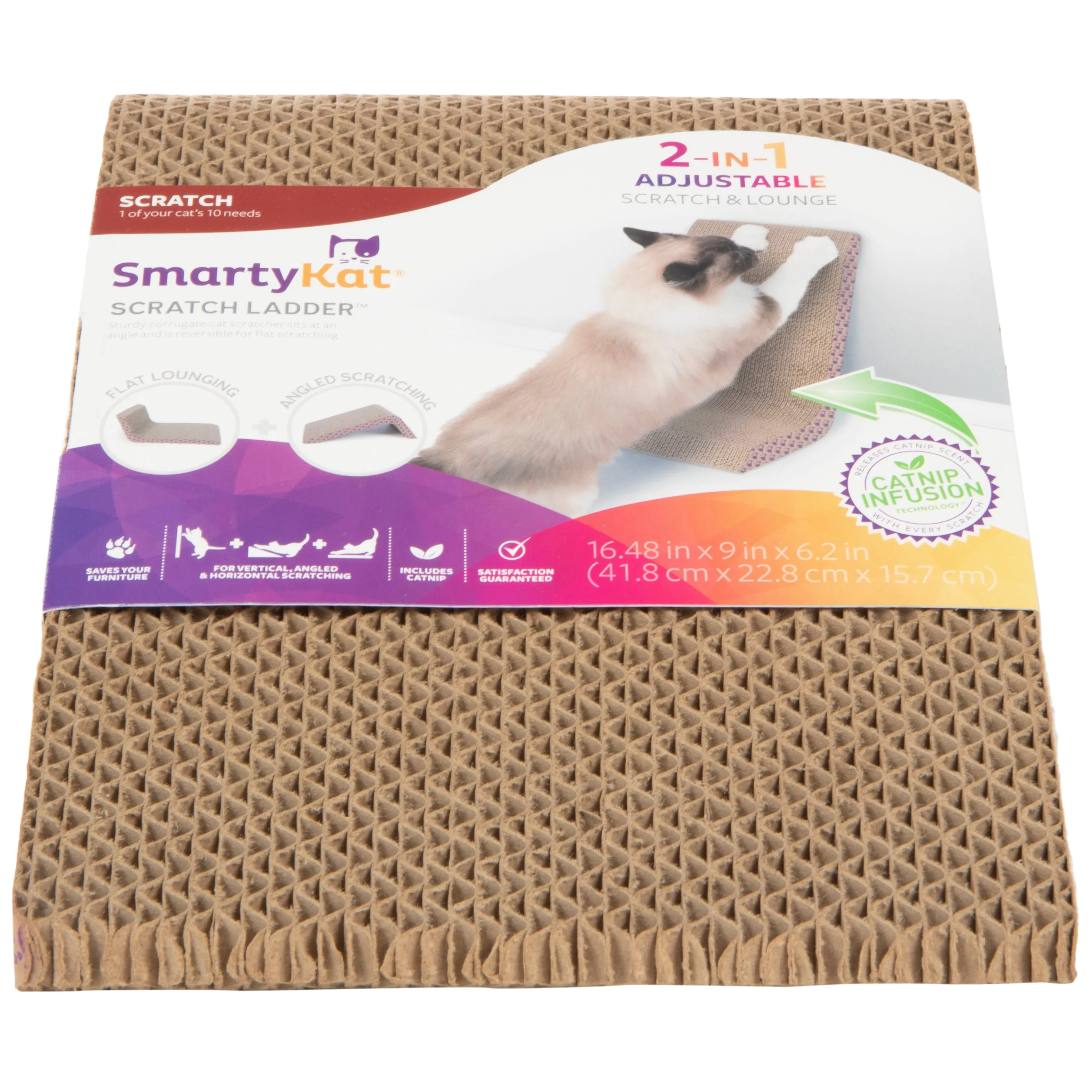 SmartyKat Scratch Ladder Angled Corrugate Cat Scratcher