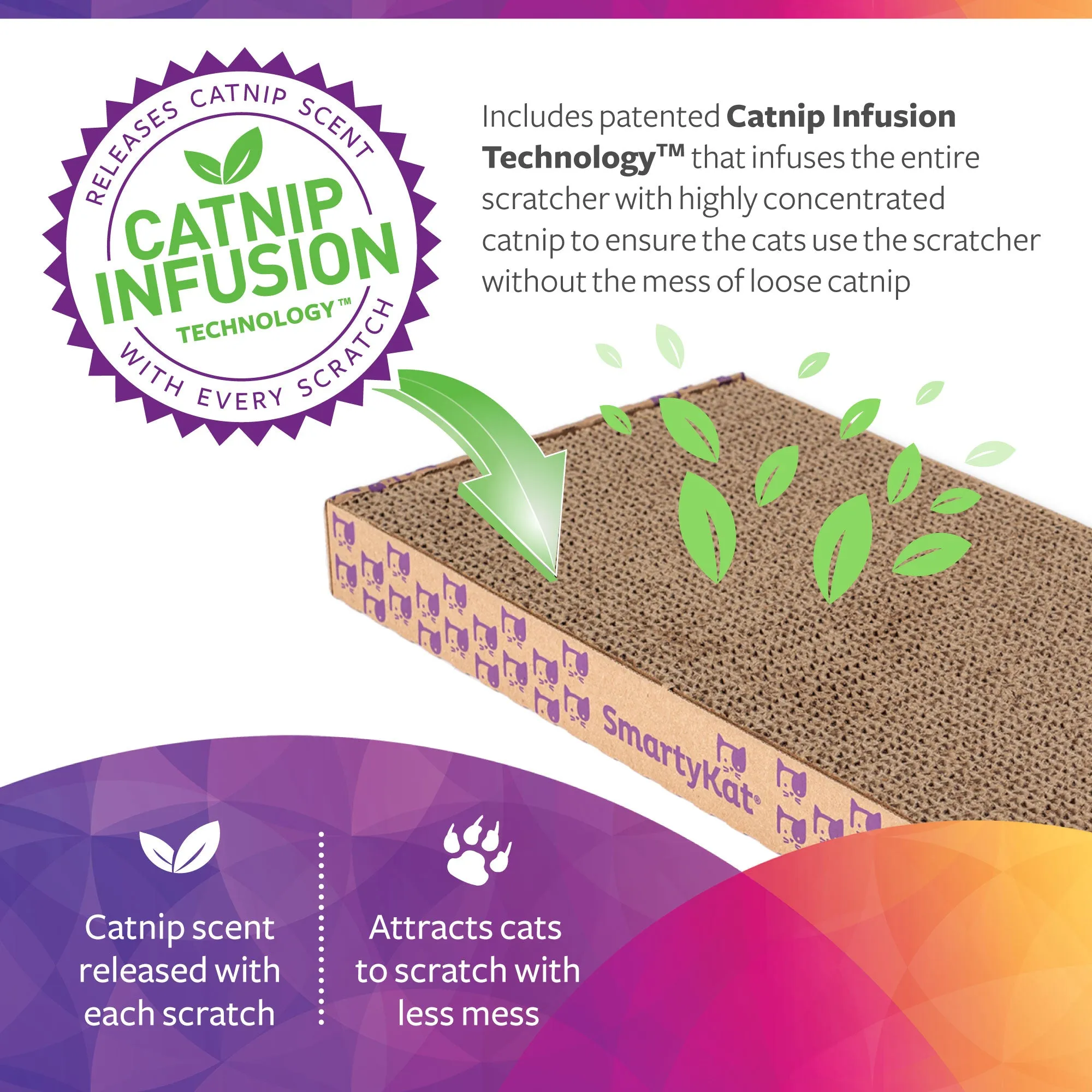 SmartyKat Super Scratcher  Scroll with Catnip Infusion Technology Corrugate Cat Scratcher, Hideout, and Lounge