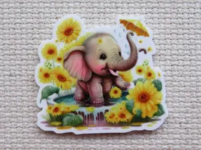 Sunflower Bathing Elephant Needle Minder, Cover Minder, Magnet