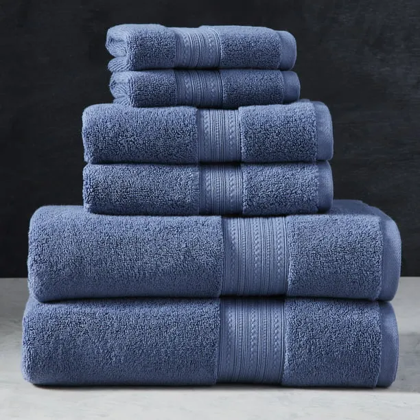 Super Soft USA-Grown Cotton 6 Piece Solid Towel Set