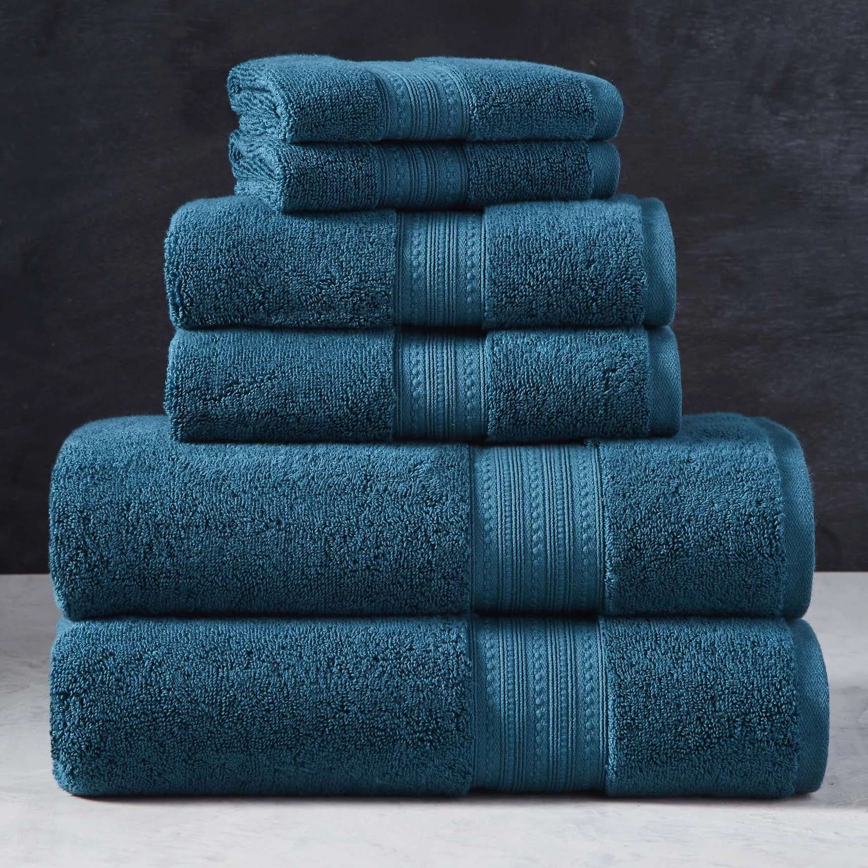 Super Soft USA-Grown Cotton 6 Piece Solid Towel Set