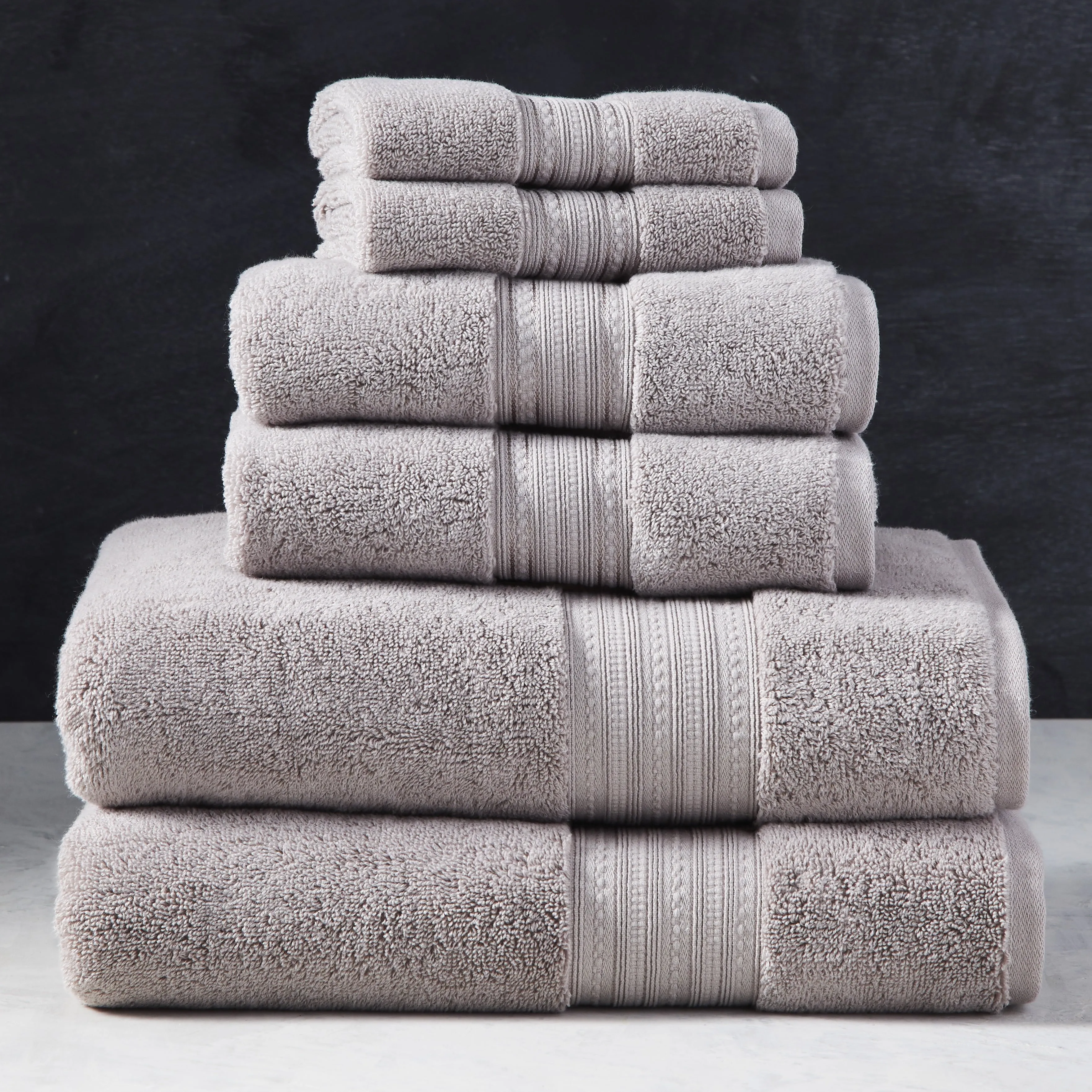 Super Soft USA-Grown Cotton 6 Piece Solid Towel Set