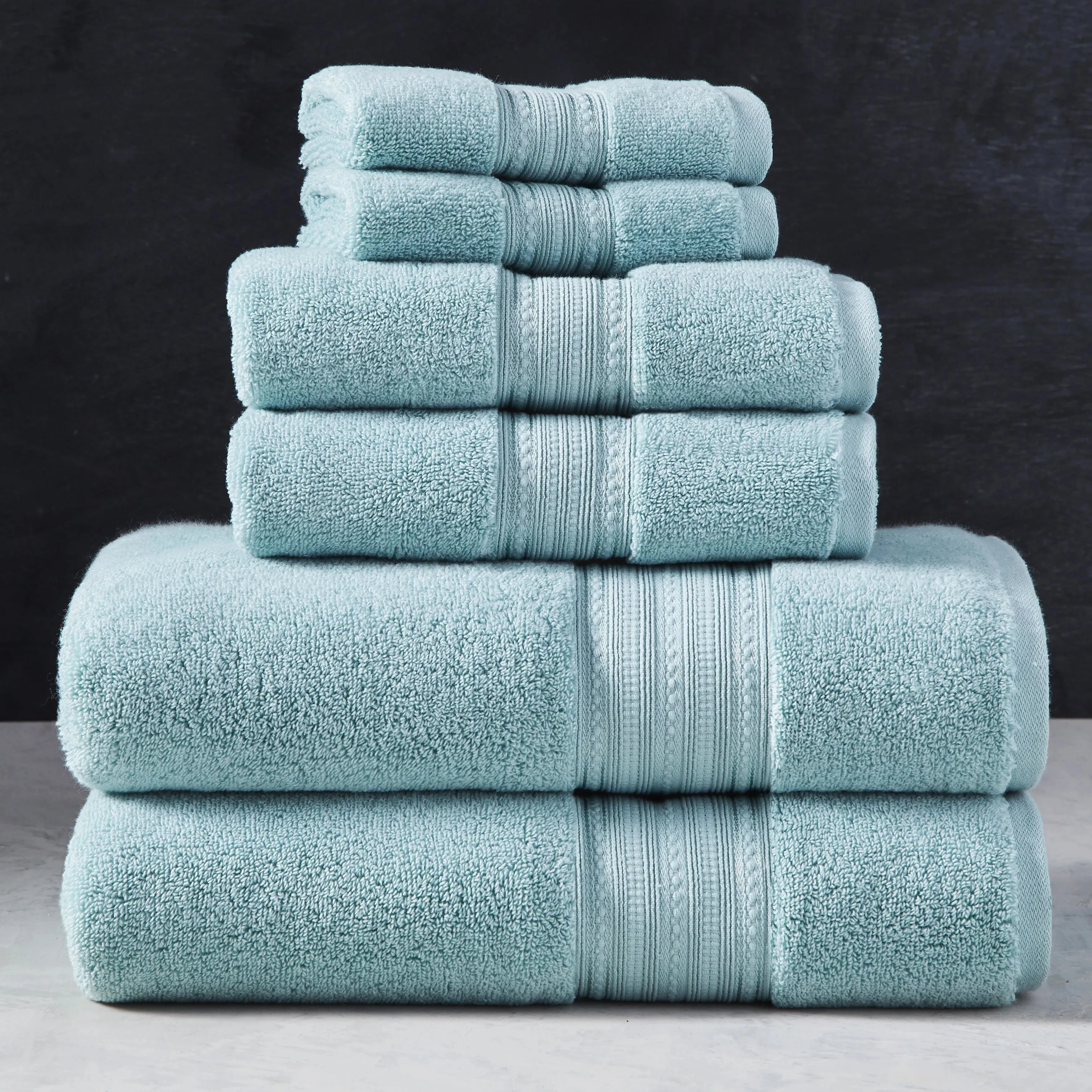 Super Soft USA-Grown Cotton 6 Piece Solid Towel Set