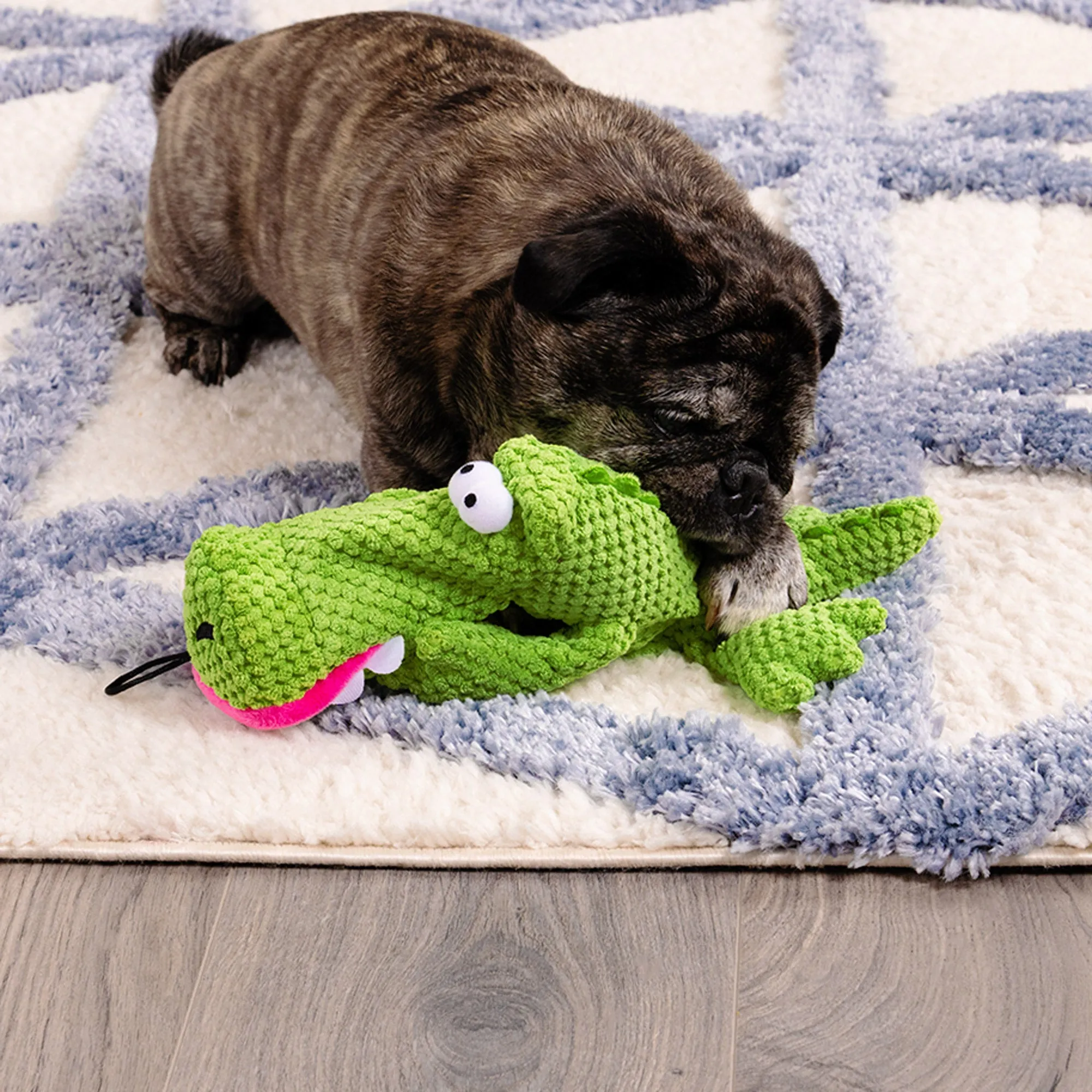 TrustyPup - Gator Checker Squeaky Plush Dog Toy