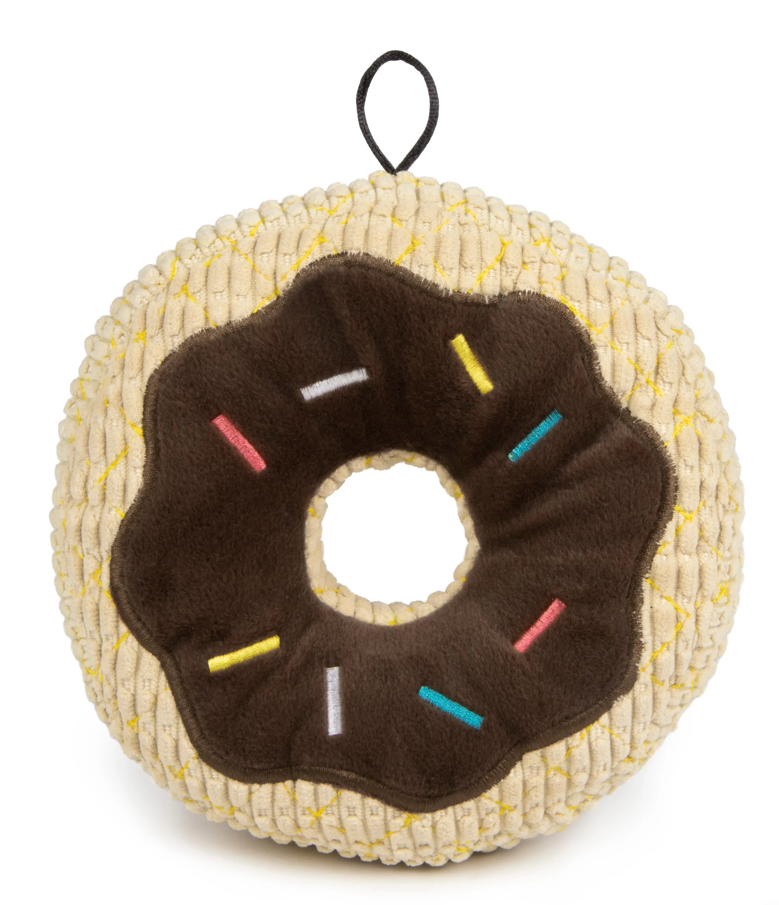 TrustyPup - Tough 'N Fun Chocolate Donut Durable Plush Squeaker Dog Toy