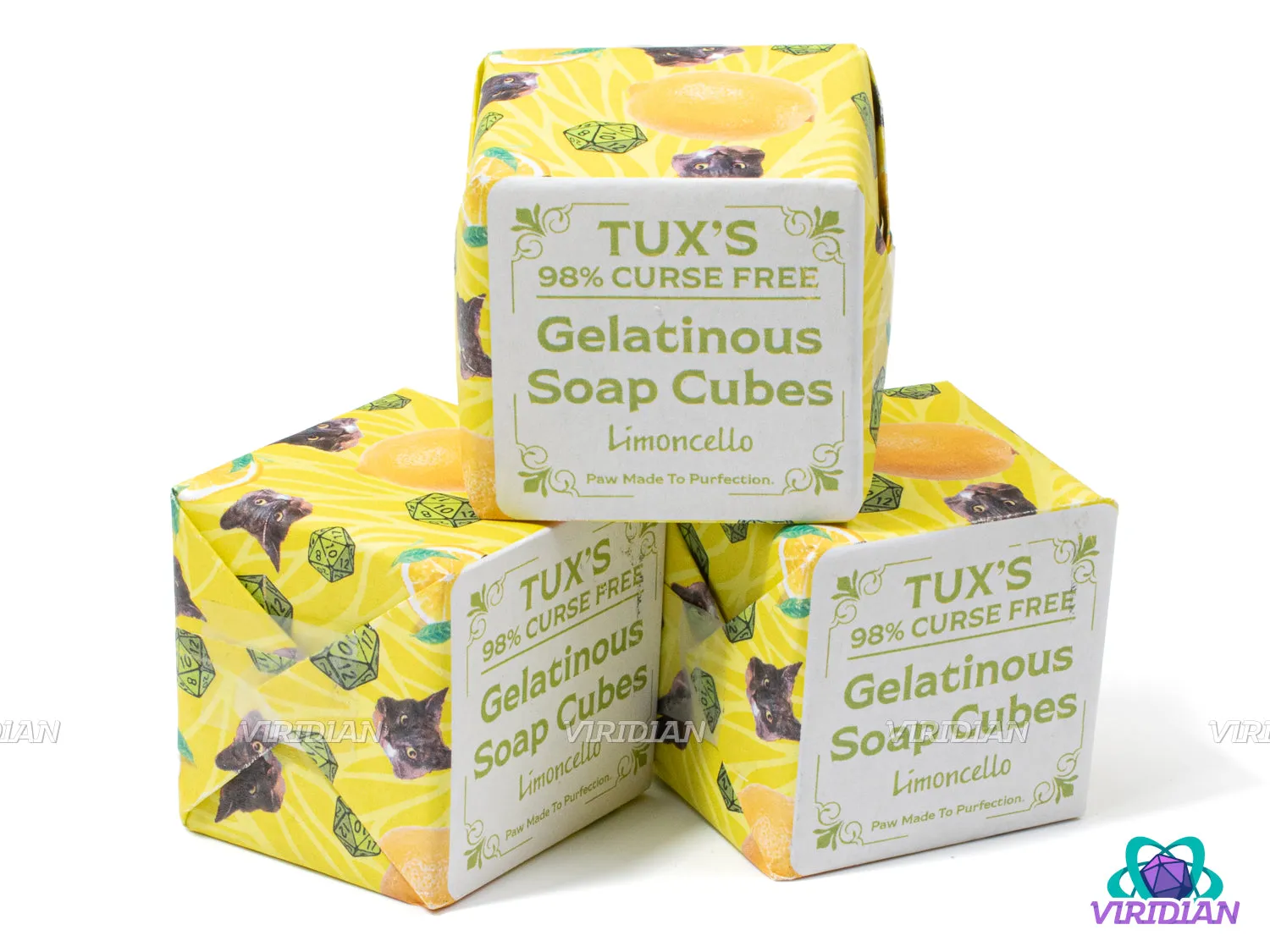 Tux's 98% Curse-Free Gelatinous Soap | Handmade with Mystery Dice Set Inside | Made in Syracuse, NY