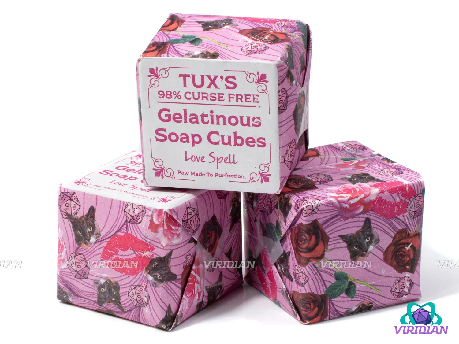 Tux's 98% Curse-Free Gelatinous Soap | Handmade with Mystery Dice Set Inside | Made in Syracuse, NY