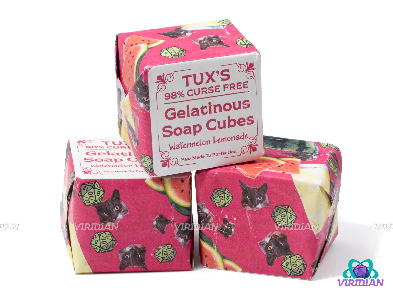 Tux's 98% Curse-Free Gelatinous Soap | Handmade with Mystery Dice Set Inside | Made in Syracuse, NY