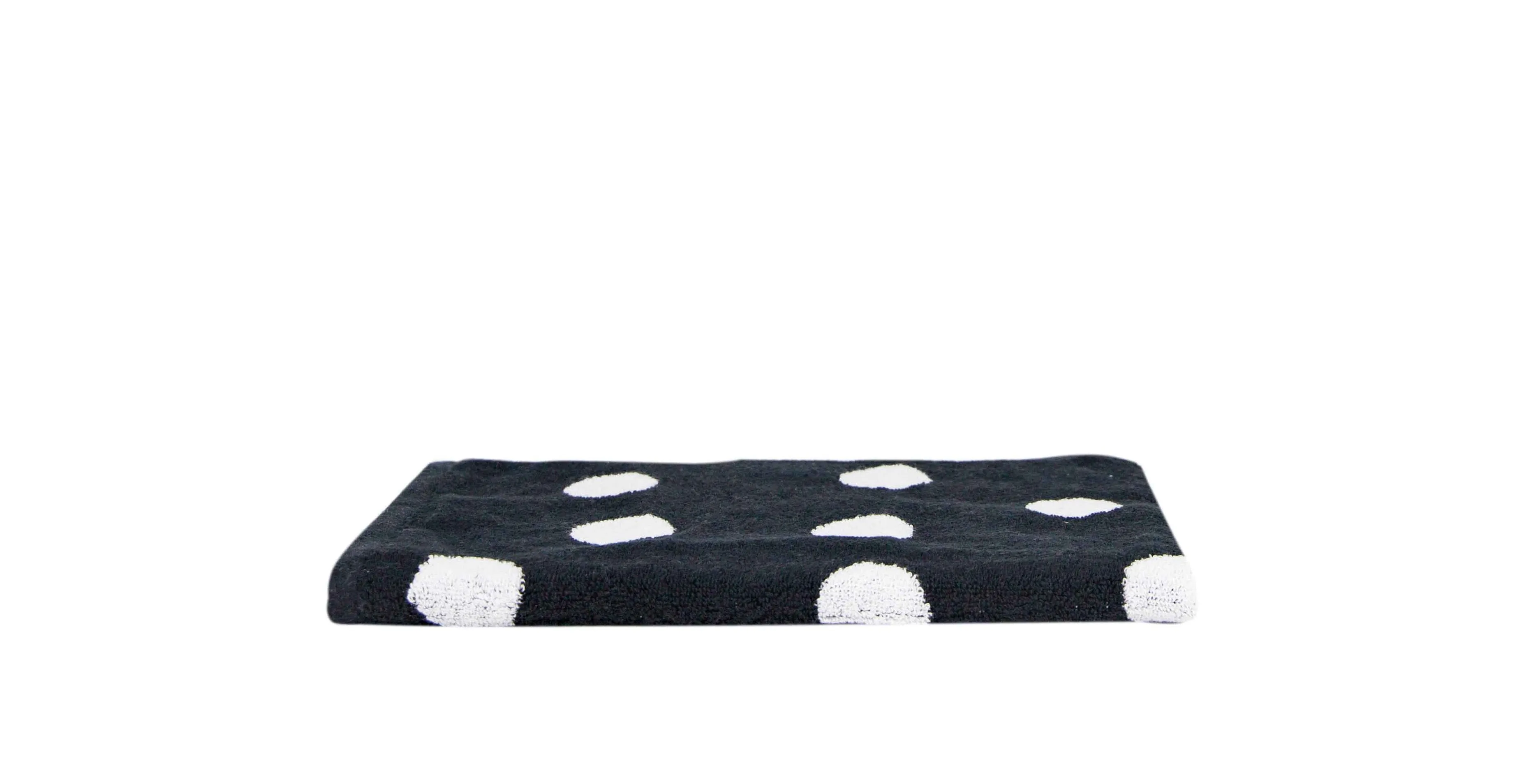 Tyne Collection Cotton Bath Mat - Black & White Spots