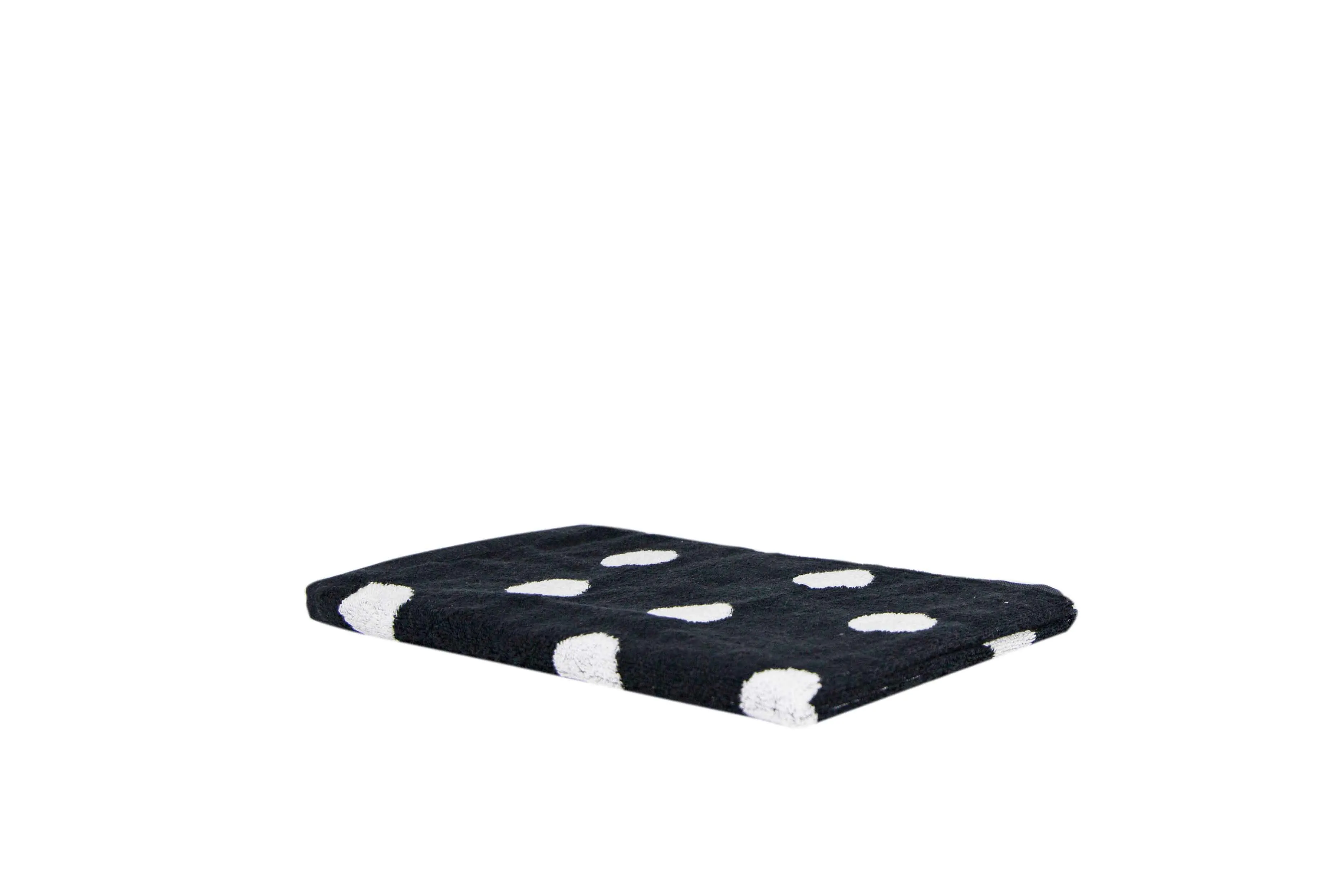 Tyne Collection Cotton Bath Mat - Black & White Spots