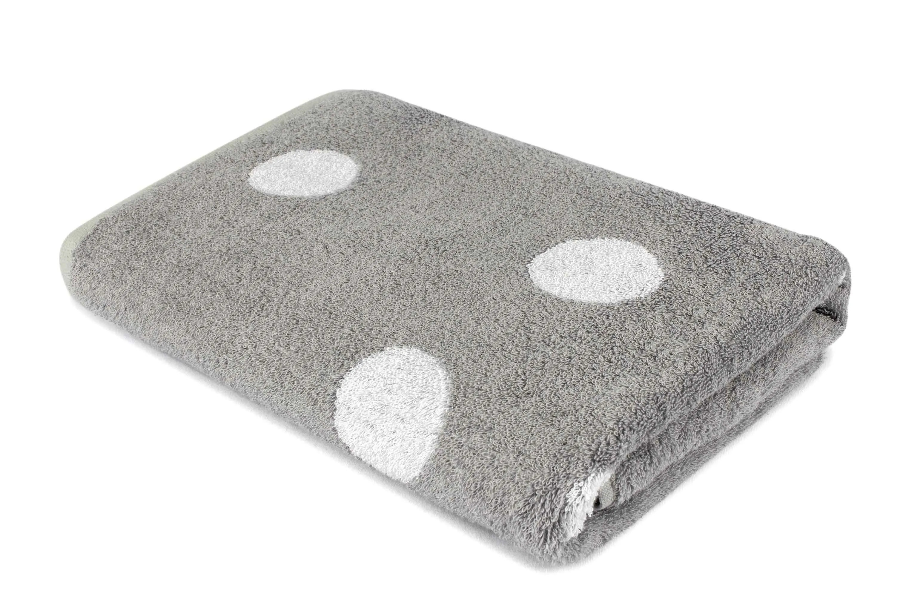 Tyne Collection Cotton Bath Towel - Grey & White Spots