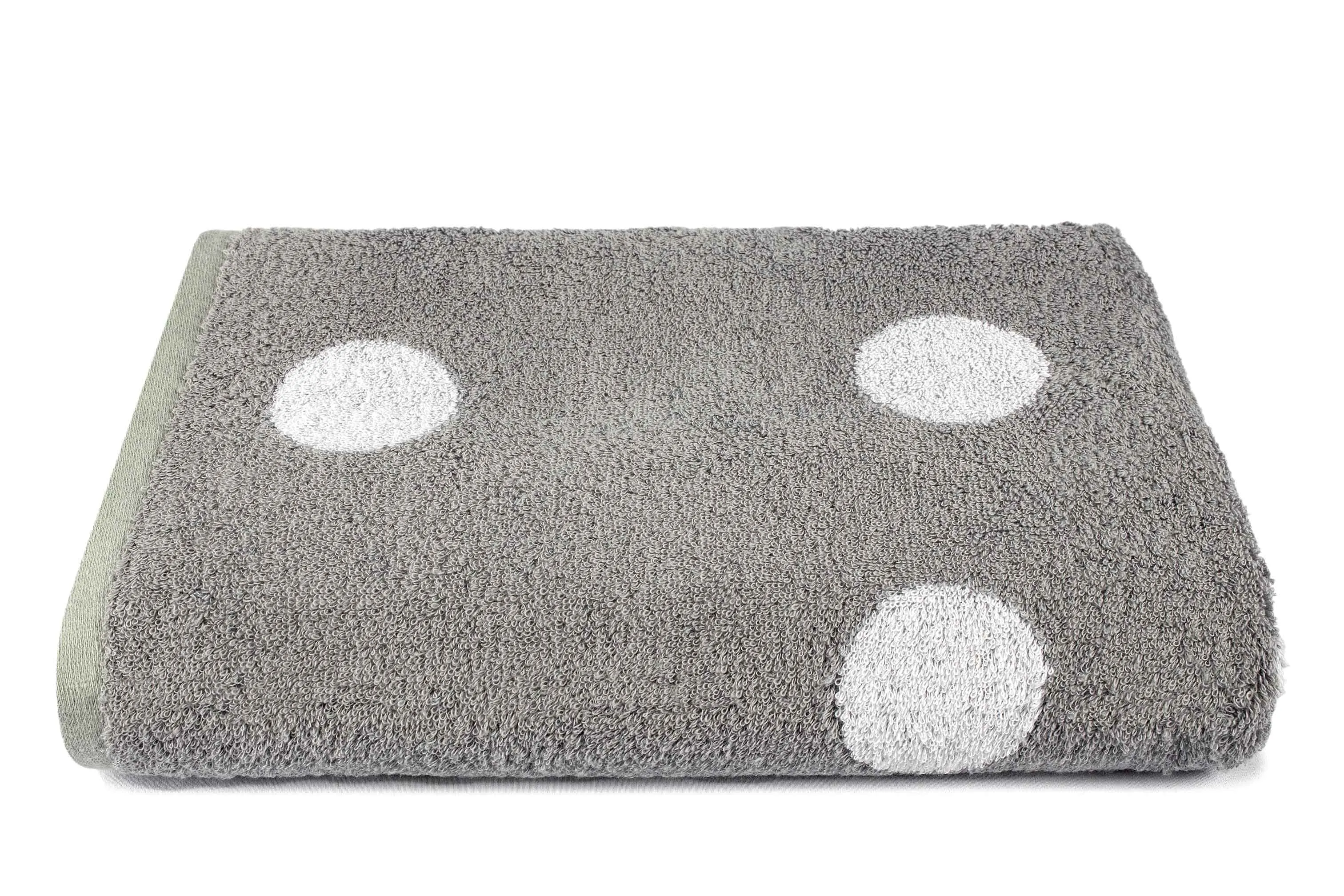 Tyne Collection Cotton Bath Towel - Grey & White Spots