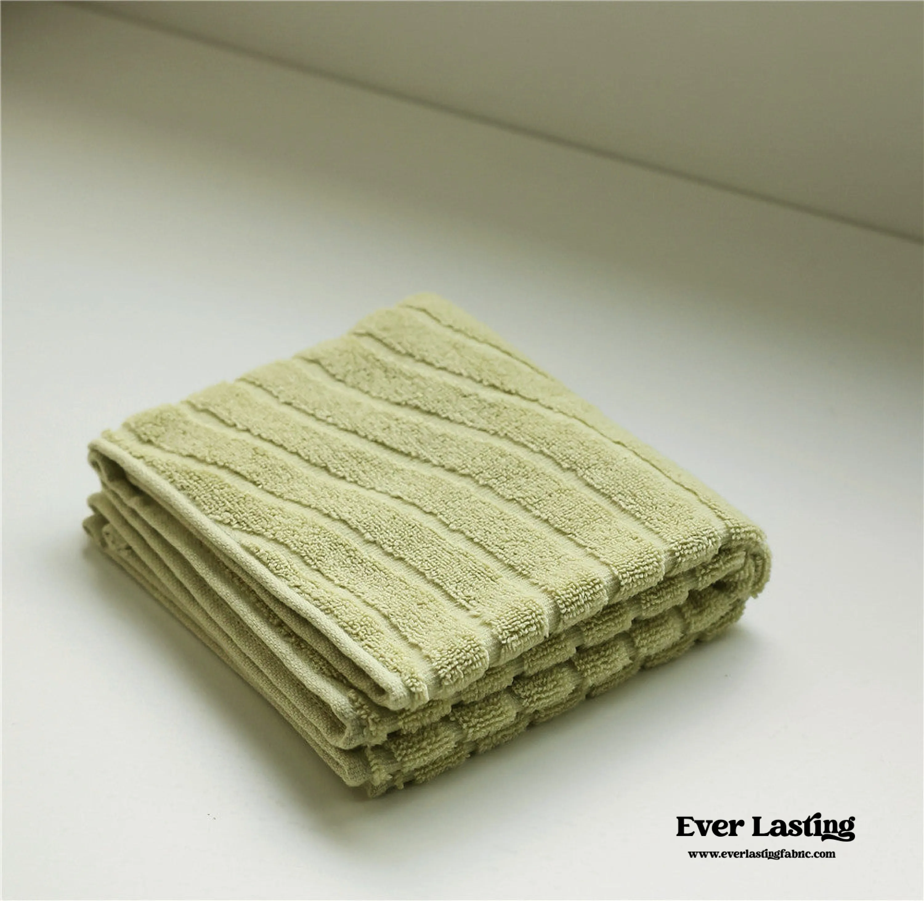 Wavy Cotton Towel / Green