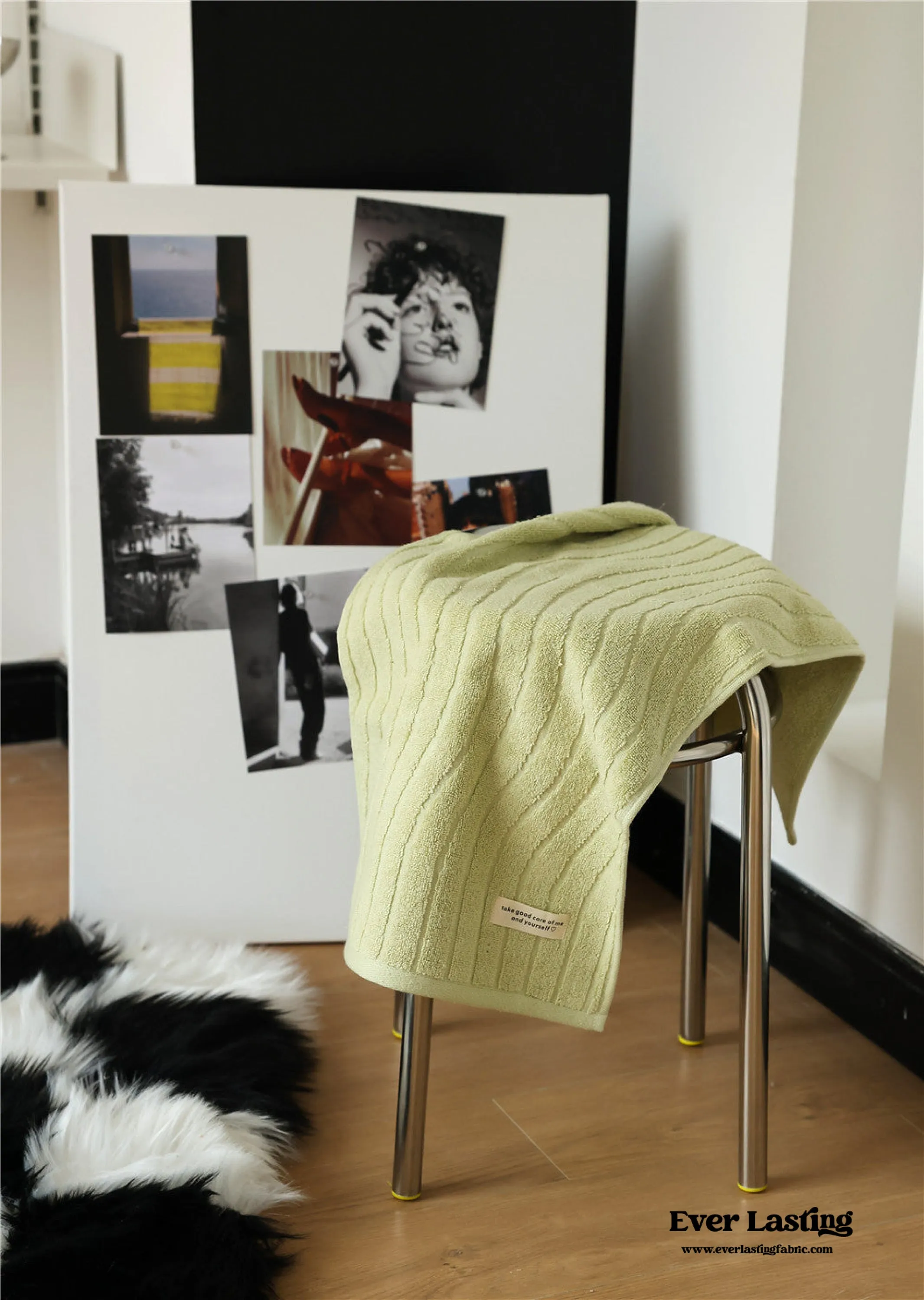 Wavy Cotton Towel / Green